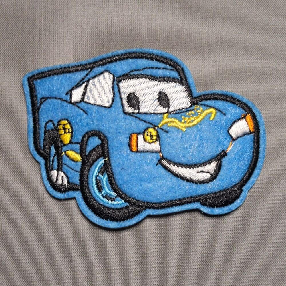 Blue Lightning McQueen Race Car Iron On Patch | Racing Embroidered Patch